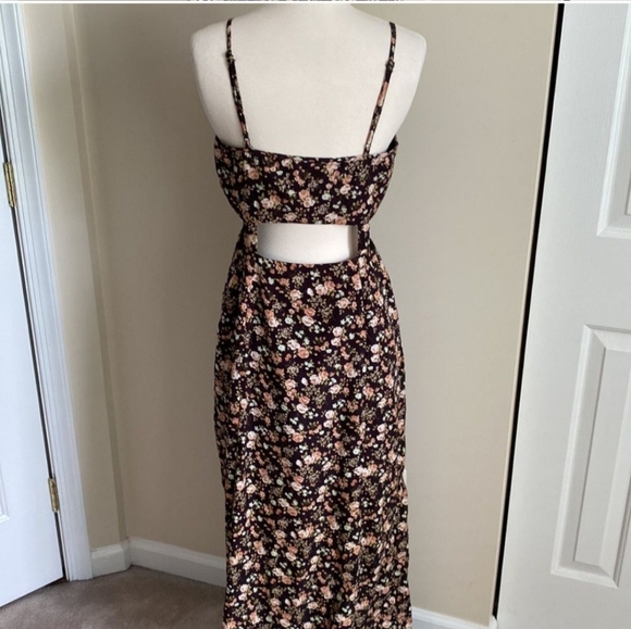 Pins & Needles Black Floral Cut Out Maxi Dress Size 6 - Picture 5 of 9